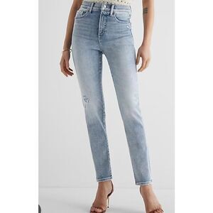 Express 90’s slim super high rise light wash jeans size 14